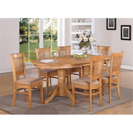 East West Furniture 9 Piece Dining Table Set For 8 Dining Table With A Leaf and 8 Kitchen Dining Chairs VANC9-OAK-C